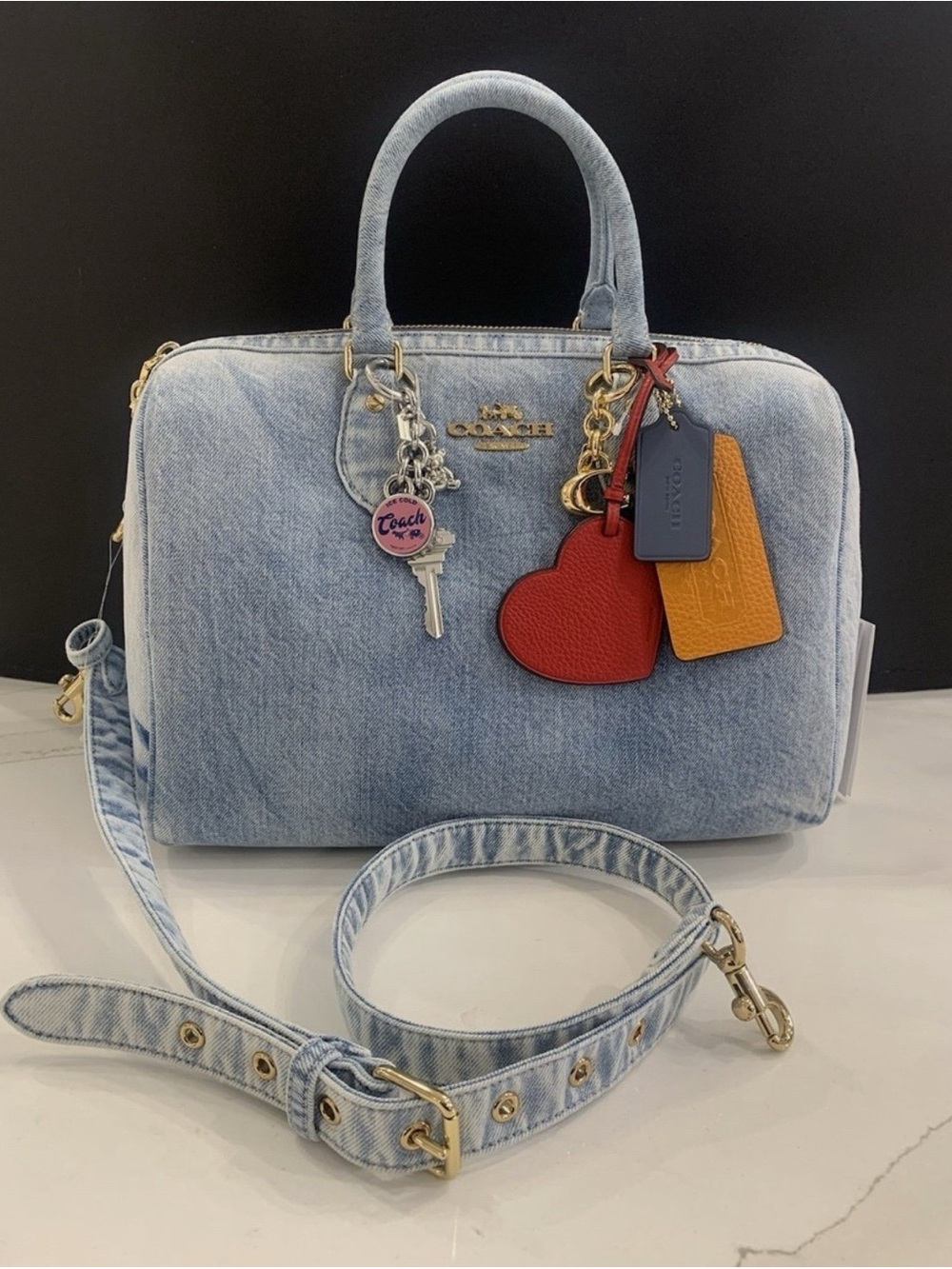 Coach Loved Denim Large Rowan Satchel
